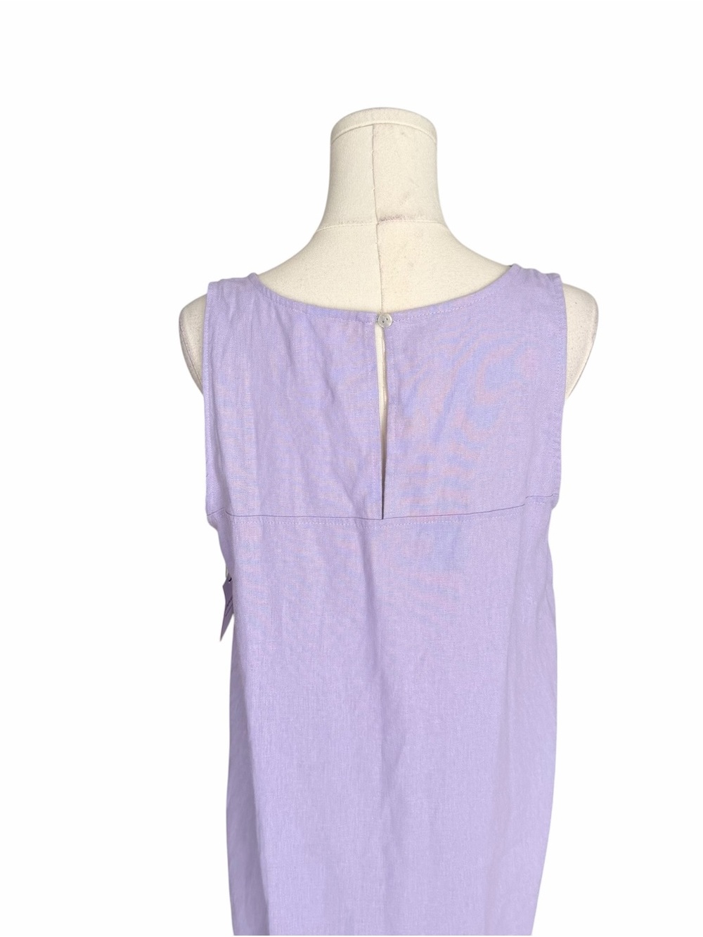 For Cynthia - NWT Lilac Linen Blend Fringe Hem Shift Dress Sz S - Picture 5 of 6